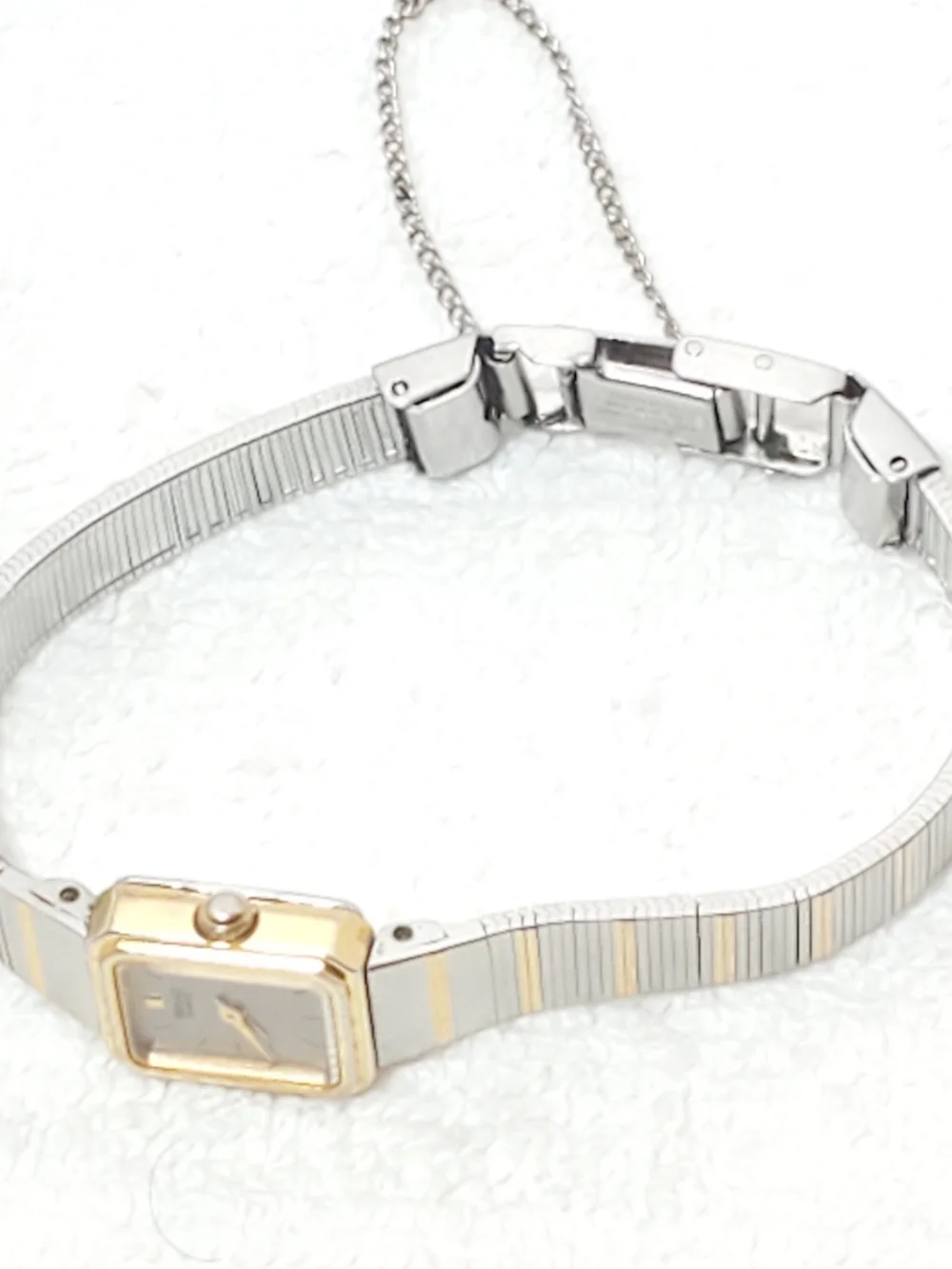 Vintage Seiko Ladies Tank Dress Watch Five Jewels Gold Plated Stainless Steel